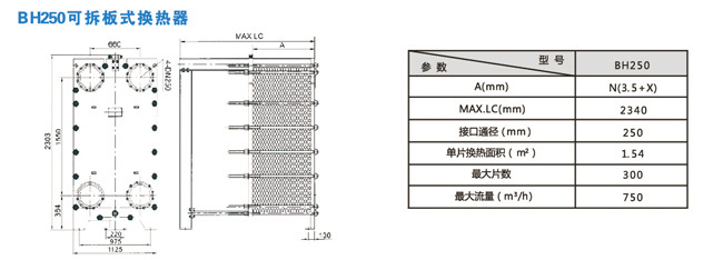 可拆板式換熱器尺寸 可拆板式換熱器尺寸
